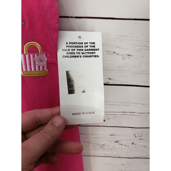 Girl Friends By Anita G Pink Palm Tree Purse Girl's Size 7 Sundress - Picture 3 of 7